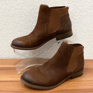 FRANCO SARTO “Kabrina” Cognac Brown Suede Leather Chelsea Ankle Boots Size 6.5